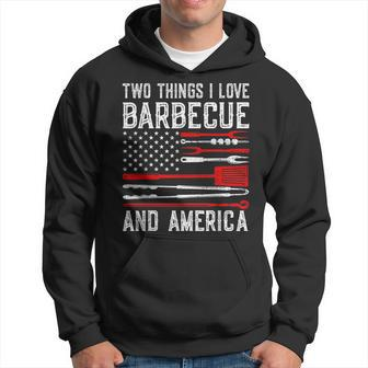 Vintage Bbq America Lover Us Flag Bbg Cool American Barbecue  Hoodie