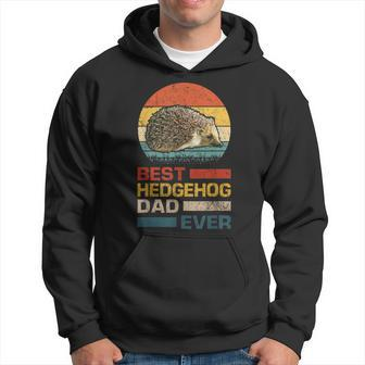 Vintage Best Hedgehog Dad Ever Gift Animals Lover Hoodie | Mazezy
