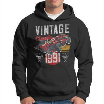 Vintage Born 1991 30Th Birthday Classic Retro Race Car Hoodie | Mazezy