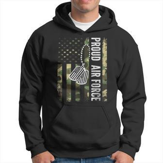 Vintage Camo Proud Air Force American Flag Gift Veteran Day Hoodie | Mazezy