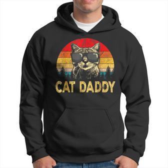 Vintage Cat Daddy Cat Lover Cat Dad Fathers Hoodie - Thegiftio UK