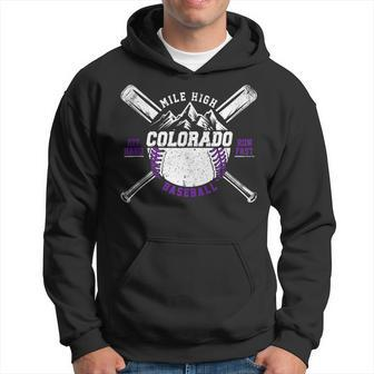 Vintage Colorado Rocky Mountains Retro Baseball Fan Hoodie - Seseable