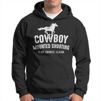 Vintage Distressed Cowboy Mounted Shooting Favorite Season Hoodie | Mazezy