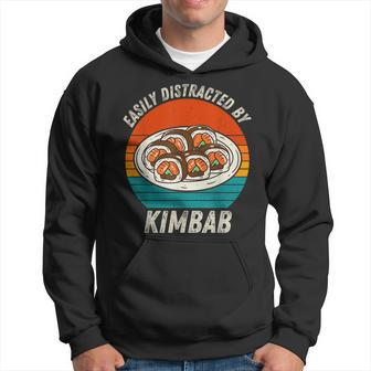 Vintage Easily Distracted By Kimbab Retro Food Lover Hoodie | Mazezy
