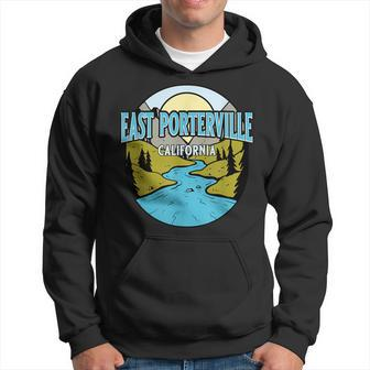 Vintage East Porterville California River Valley Print Hoodie | Mazezy