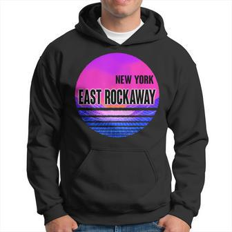 Vintage East Rockaway Vaporwave New York Hoodie | Mazezy CA