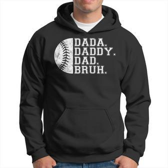 Vintage Fathers Day Dada Daddy Dad Bruh Baseball Hoodie | Mazezy