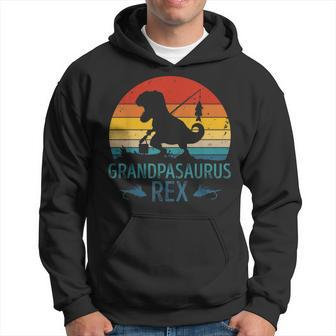 Vintage Fishing Grandpasaurus Dinosaur Rex Grandpa Saurus Gift For Mens Hoodie | Mazezy