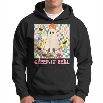 Vintage Ghost Fall Season Retro Halloween Creeping It Real IT Funny Gifts Hoodie | Mazezy