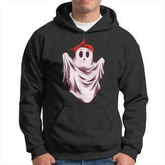 Vintage Ghost Halloween Costume With Bandana Funny Boo Ghost Halloween Funny Gifts Hoodie | Mazezy