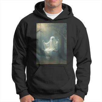 Vintage Halloween Costume Ghost Swing In The Forest Gothic Hoodie - Seseable