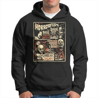 Vintage Horrorfest Poster Halloween Movie Old Time Horror Hoodie - Monsterry