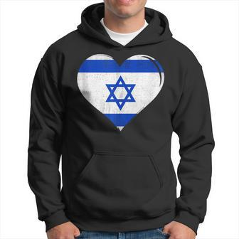 Vintage Israel Flag Heart For Israeli Hoodie - Seseable