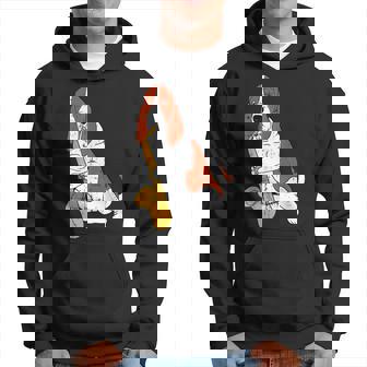 Vintage Jazz Dog Saxophone Puppy Musician Cute Animal Hoodie | Mazezy