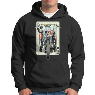 Vintage King Card Motorcycle Poker Black Jack Gambling Biker Hoodie | Mazezy
