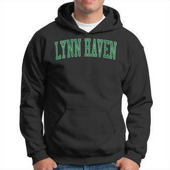 Vintage Lynn Haven Fl Distressed Green Varsity Style Hoodie | Mazezy