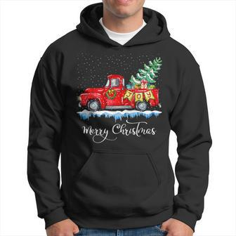Vintage Merry Christmas Red Truck Old Fashioned Christmas Hoodie - Seseable