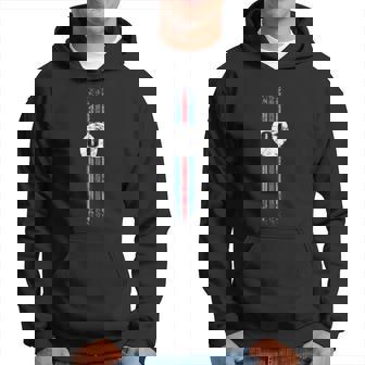 Vintage Motorsport Livery With Classic Race Car Color Stripe Hoodie | Mazezy