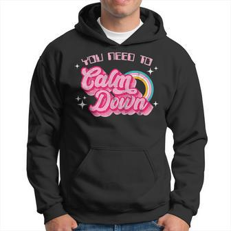Vintage You Need To Calm Down Funny Quotes Hoodie - Seseable