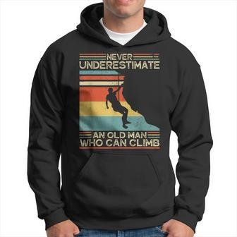 Vintage Never Underestimate An Old Man Who Can Climb Hoodie - Seseable