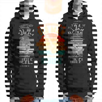 Vintage Never Underestimate An Old Man With An Ukulele Old Man Funny Gifts Hoodie | Mazezy