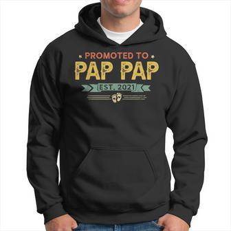 Vintage New Grandpa Promoted To Pap Pap Est2021 New Baby Hoodie | Mazezy DE