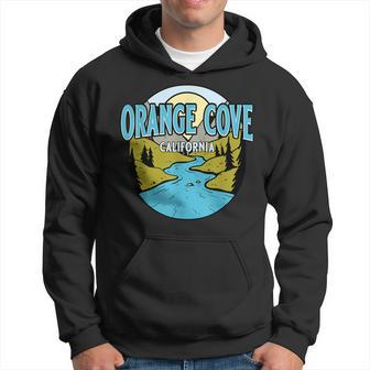 Vintage Orange Cove California River Valley Souvenir Print Hoodie | Mazezy