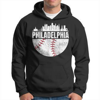 Vintage Philadelphia Skyline Baseball Retro Cityscap Hoodie | Mazezy