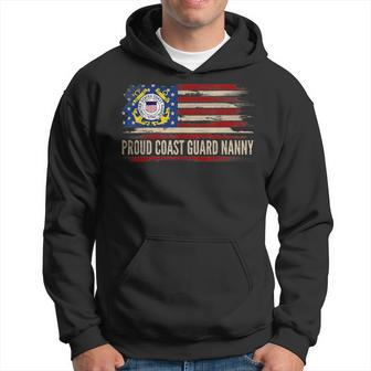 Vintage Proud Coast Guard Nanny American Flag Gift Hoodie | Mazezy