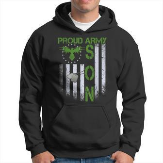 Vintage Retro Flag Proud Army Son Dog Tags Military Gift Hoodie | Mazezy