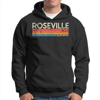 Vintage Retro Roseville California Distressed Hoodie | Mazezy