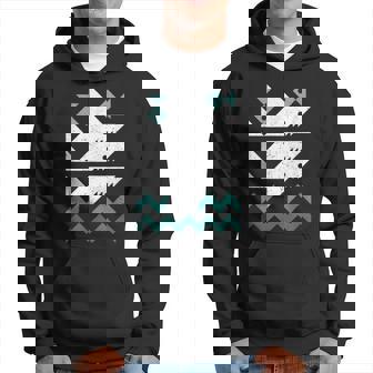 Vintage Retro Sharks And Ocean Waves Marine Biology Hoodie | Mazezy