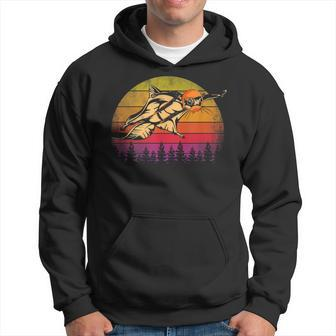 Vintage Sunset Squirrel Flying On Retro Hoodie | Mazezy