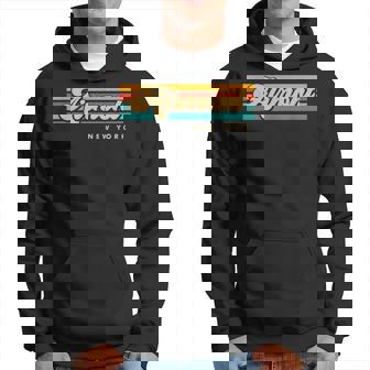 Vintage Sunset Stripes Airmont New York Hoodie | Mazezy