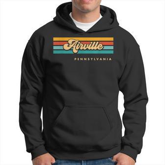 Vintage Sunset Stripes Airville Pennsylvania Hoodie | Mazezy