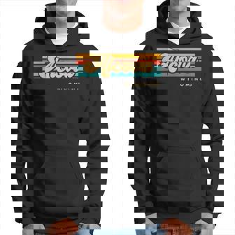 Vintage Sunset Stripes Alcova Wyoming Hoodie | Mazezy
