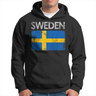 Vintage Sweden Swedish Flag Pride Gift Pride Month Funny Designs Funny Gifts Hoodie | Mazezy