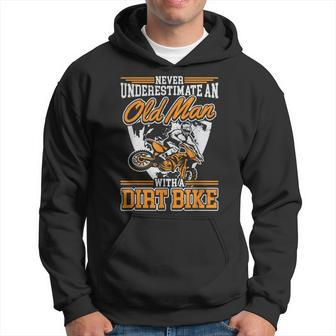 Vintage Never Underestimate An Old Guy On A Dirt Bike Hoodie - Seseable