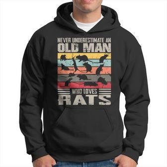 Vintage Never Underestimate An Old Man Who Loves Rats Cute Hoodie - Seseable