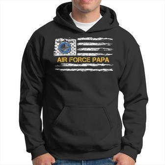 Vintage Usa American Flag Proud Air Force Veteran Papa Funny Hoodie | Mazezy