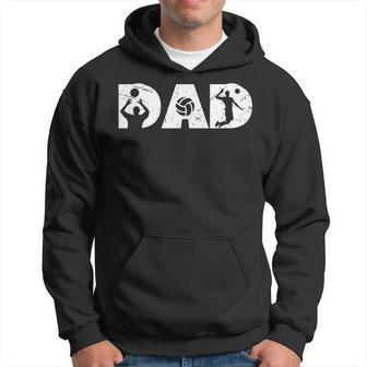 Vintage Volleyball Dad Volleyball Players Family Fathers Day Hoodie - Seseable
