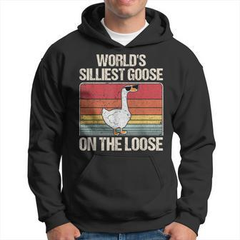 Vintage Worlds Silliest Goose On The Loose Funny Saying Hoodie | Mazezy