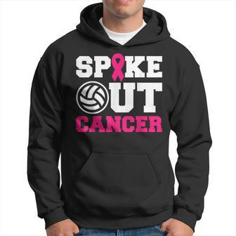 Volleyball Pink Ribbon Breast Cancer Awareness Hoodie | Mazezy
