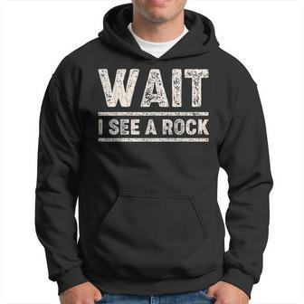 Wait I See A Rock Apparel Funny Geology Geologist Gift Hoodie - Thegiftio UK