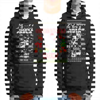 All I Want For Christmas Is A Cow Ugly Sweater Farmer Merry Hoodie - Thegiftio