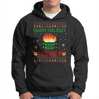 Warm Holiday Wishes Christmas Lights Sweater Dumpster Fire Hoodie - Thegiftio UK