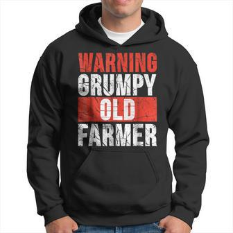 Warning Grumpy Old Farmer Funny Grandpa Farmer Hoodie | Mazezy