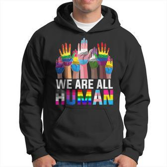 We Are All Human Lgbt Flag Gay Pride Month Transgender Flag Hoodie - Seseable