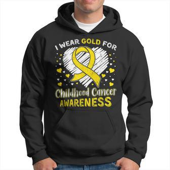 I Wear Gold For Childhood Golden Ribbon Cancer Awareness Hoodie - Seseable
