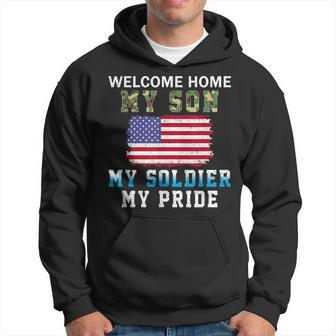 Welcome Home My Son Soldier Homecoming Reunion Army Us Flag Hoodie | Mazezy